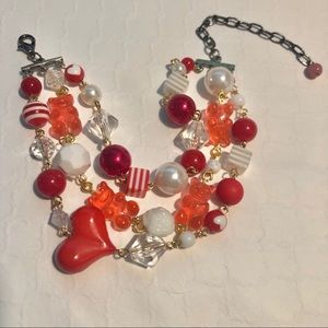 Valentine teddy bear gummy candy bracelet strands